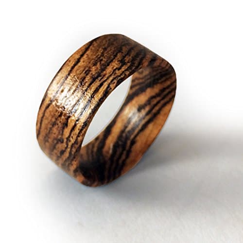 Handmade 8mm Wood Ring (Bocote Wood) with Comfort Fitting