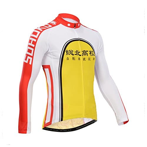 Yowamushi Pedal Men's Pro Team Breathable Long Sleeve Cycling Jersey Sohoku Yellow