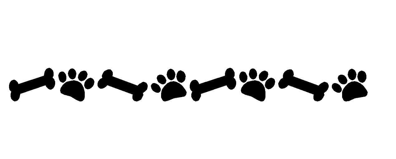 Dog Paw Prints And Bones Wall Decal Removable Pet Stickers Dog Wall Decor 3" x 34"