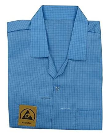 (Pack of-1) ESD Safe Antistatic Apron | Lab Coat, Jacket blue for Cleanroom, Unisex, Size - L