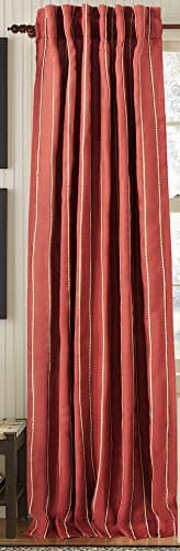 Parliament Collection Linear 100-Percent Linen Lined Drape, 50 by 108-Inch, Brick