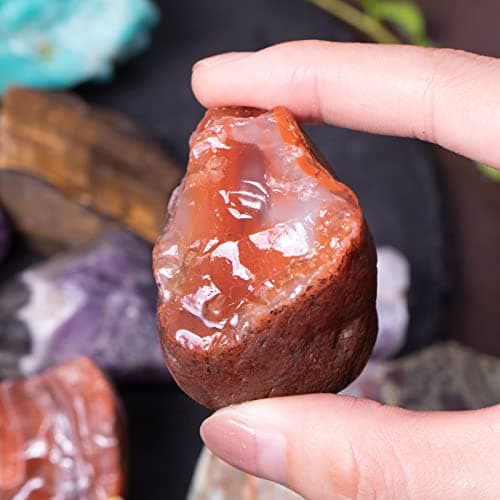 3 lbs Bulk Rough Madagascar Stones Mix - Large 1" Natural Raw Stones Crystal for Tumbling, Cabbing, Fountain Rocks, Decoration,Polishing, Wire Wrapping, Wicca & Reiki Crystal Healing