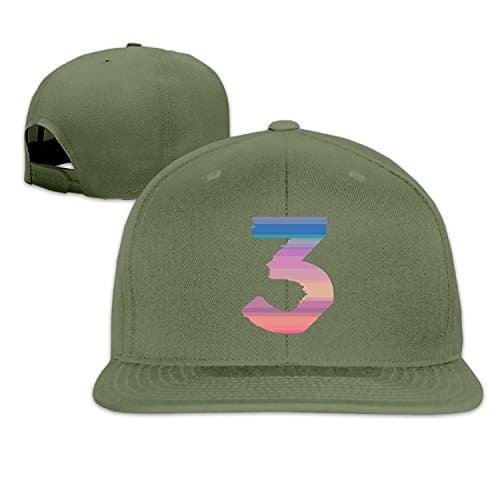 Stylish Chance The Rapper Number 3 Flexfit Ajustable Flat Cap ForestGreen