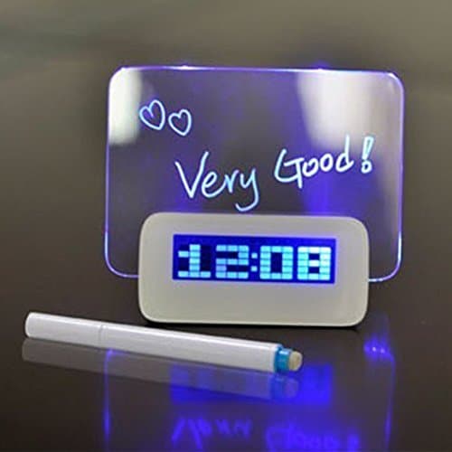 Sinohome LED Digital Message Board Alarm Clock with 4 Port USB Hub,Blue