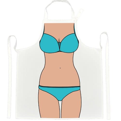 Gears Out Blue Swim Suit Apron
