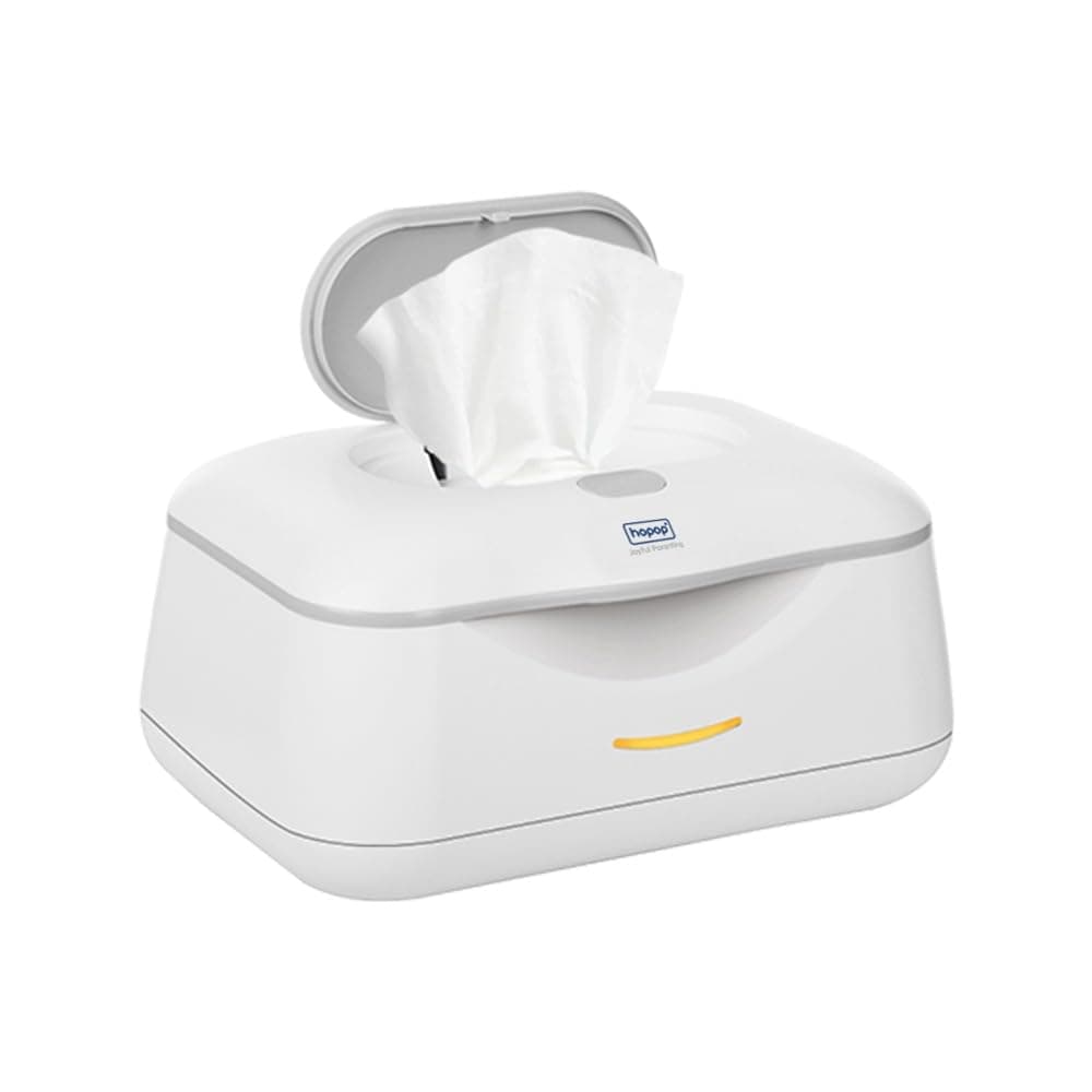 Hopop Baby Wipes Warmer | Universal Design,Fits almost All Baby Wet Wipes Dispenser | Keep Your Baby's Wipes Warm and Cozy | Easy & Convenient to use | In Built Night Light | White
