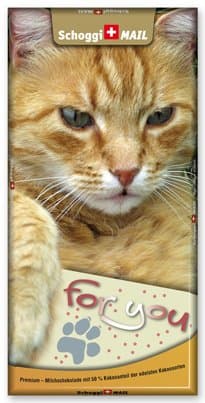 Greeting Card & Premium Swiss Chocolate, Postcard - For You, Cat