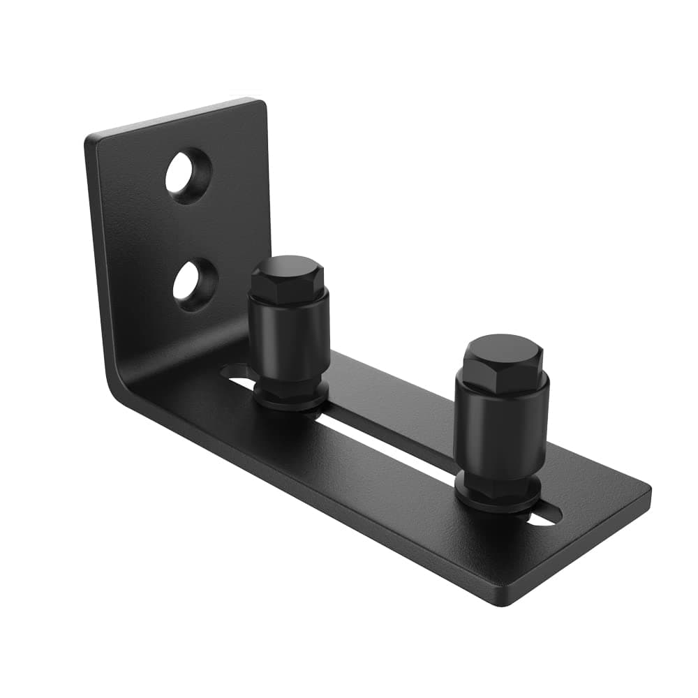 ZEKOO Barn Door Floor Guide,Flush Design Bottom Flat Floor Guide,Adjustable Wall Mount Stay Roller Black Barn Door Stopper for Pocket Closet Barn Doors