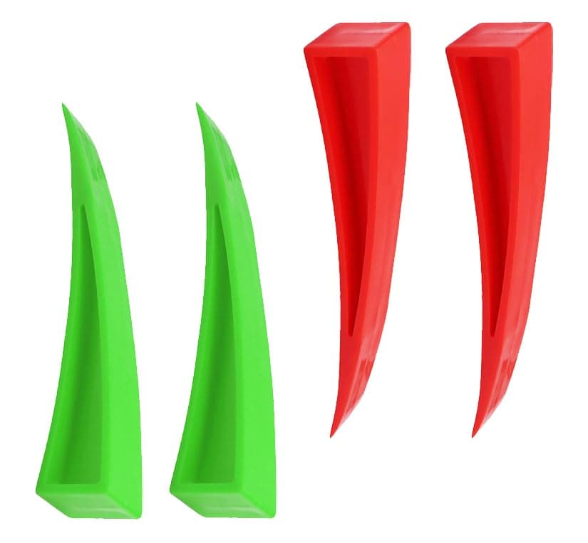 4PCS Window Curved Wedge Paintless Dent Repair Tools (Red & Green), Plastic Paintless Dent Repair Removal Tools, Door Wedge Tool for Repair Auto Car Body and DIY Hand Window Curved Dent Repair Kit