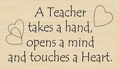 Teacher Touch a Heart Greeting Rubber Stamp by DRS Designs - Made in USA