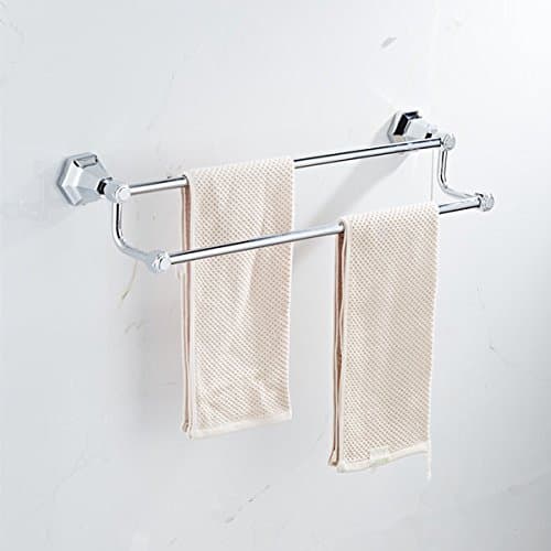 Lnxd Double Towel Bars Black Chrome Wall Mounted Towel Holder Towel Racks Towel Hanger Bathroom Accessories Bath Hardware,Chrome