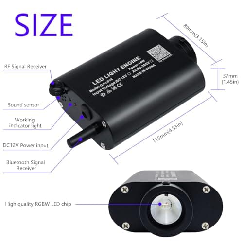 AKEPO 16W Fibre Optic Lights Star Ceiling Light Kit Music+APP Control for Home & Car, RGBW Sound Sensor Light Source with 28key RF Musical Remote Control and Fiber Cable 550pcs 0.75mm 13.1ft/4m