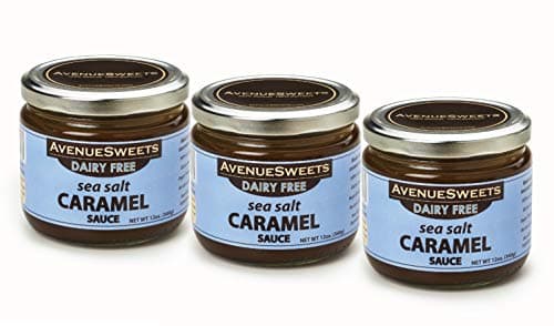 AvenueSweets - Handcrafted Dairy Free Vegan Caramel Sauce - 3 x 12 oz Jars - Sea Salt