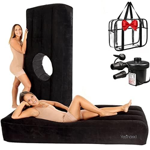 YESINDEED New Upgraded BBL Bed with Hole, Inflatable Brazilian Butt Lift Mattress for Post Surgery Recovery - Waterproof Velvet Touch Top Comfortable & Supportive - Carrying Bag and Air Pump