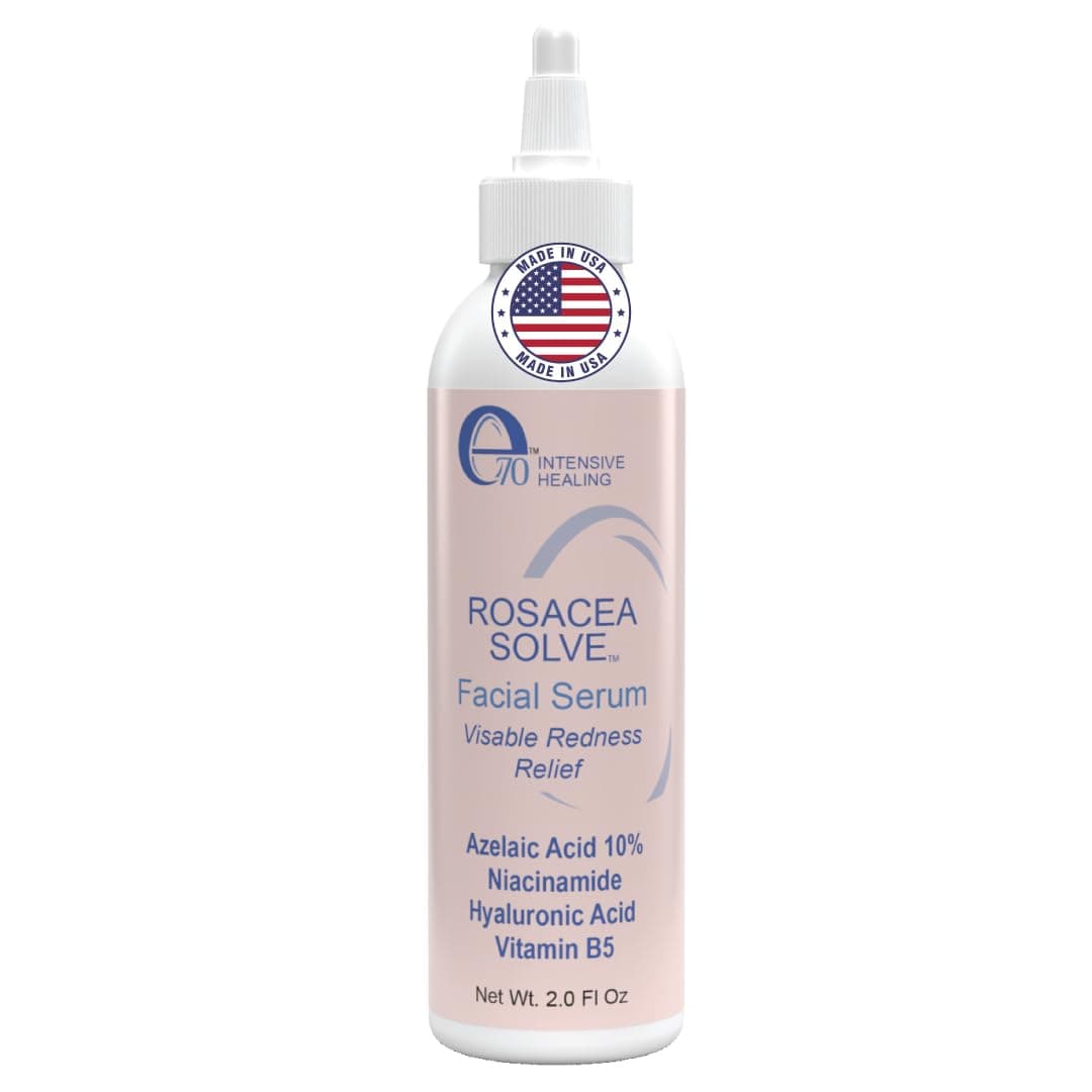 Rosacea Treatment Skincare Face Serum for Women & Men - Gentle Face Serum Moisturizer Redness Reducing Skin Care with 10% Azelaic Acid, Made in USA by e70 (2 fl. oz)