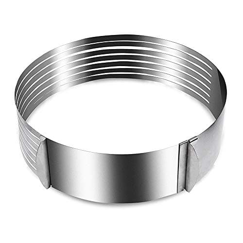 Cake Slicer VIRWIR Size Adjustable Professional Cake Leveler 430 Stainless Steel Diameter 9.8-12.2inch OR 25-30cm Ring-Cake Layer Slicer for Kitchen Cake Shop Use