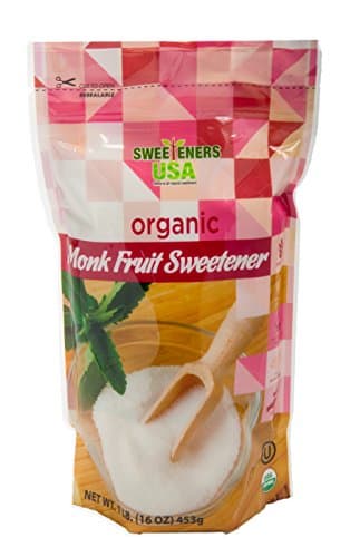 Organic Monk Fruit Sweetener | 1 LB | All Natural | Sugar Substitute |1:1 ratio | Classic White- NON GMO | Kosher Certified | GLUTEN FREE