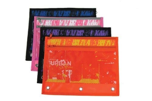 Pencil Pouch, Double Zipper, Urban Design, 10." X 8." Design & Colors May Vary - PP-008