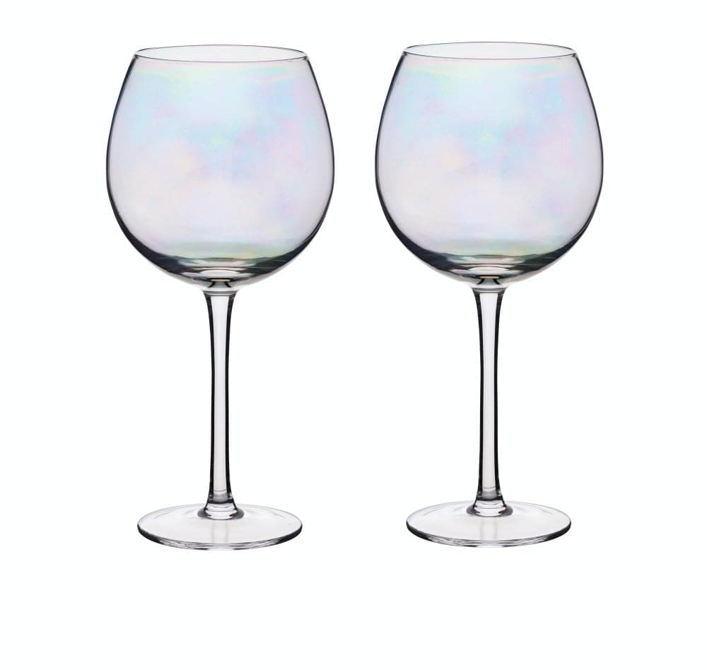 BarCraft Premium Balloon Gin Goblet Glasses for thinKitchen, Rainbow-Pearl Iridescent Finish, 500ml, Set of 2 – Cocktail & Gin Glass Set, Gift Boxed