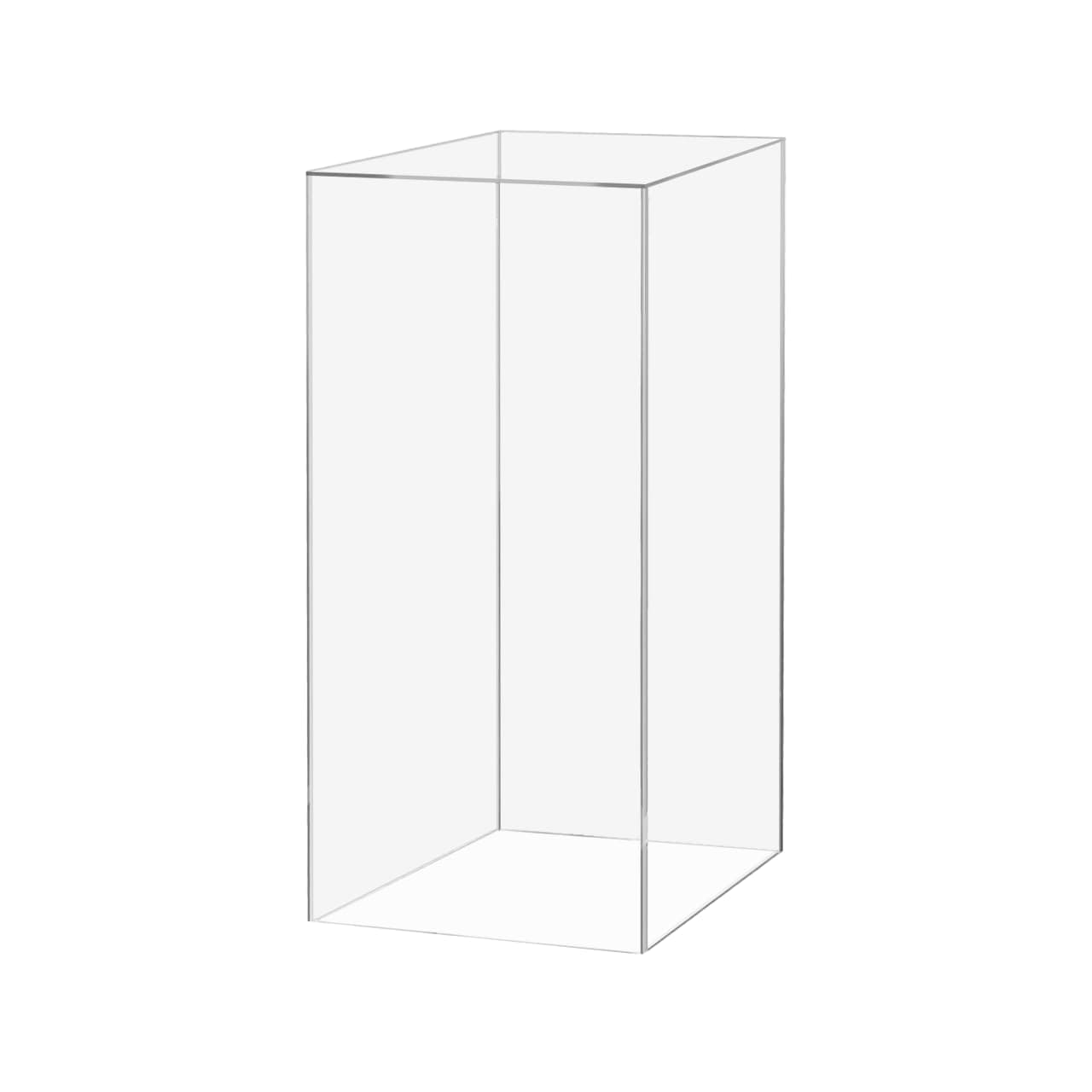 Display Cube Pedestal Tall One Piece Riser 12" x 12" x 32" Acrylic Clear Column No Lid Lucite Stand Flower Tower Weddings Special Events Staging Decor Plexiglass Display Box by Marketing Holders