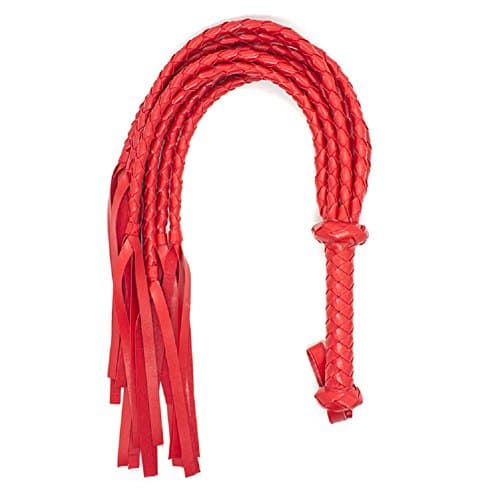 BootKitchenTan Red Soft Braided PU Leather Whips Bullwhips with Braided Handle Flogger