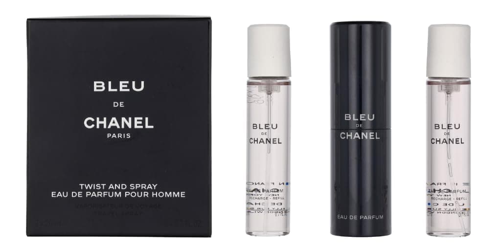 Bleu De Eau De Parfum Travel Spray for Men 3 X 0.7 Oz, 2.1 Fl Oz, 3 pc set (purse spray)