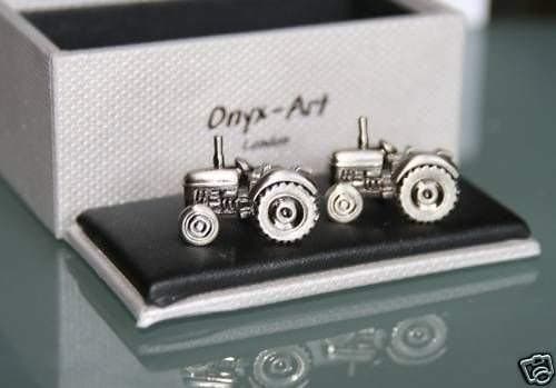Onyx ArtOnyx Art Novelty Cufflinks - Tractor Design * Farmer Gift * BOXED