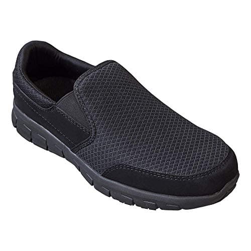 EVER BOOTS "Traveler Men's Slip Resistant Lightweight Flexible Work Shoe Slip On (10 D(M), Black)