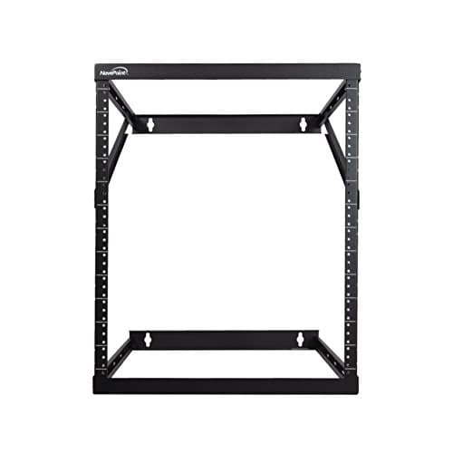8U, 12U, 22U Height Expandable 2 Post Wall Mount Rack - Adjustable Server Rack for 19 Inch Standard IT Equipment - Wall Mount Rack 17.5" Deep, Black
