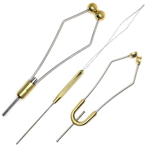 XFISHMAN Fly Tying Bobbins Holder Tools 2 Size Super Smooth Bobbins with 1 Bobbin Threader Set
