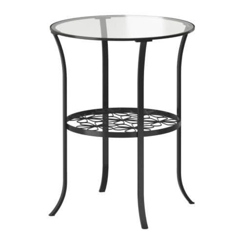 Klingsbo Side Table, Black, Clear Glass 10000