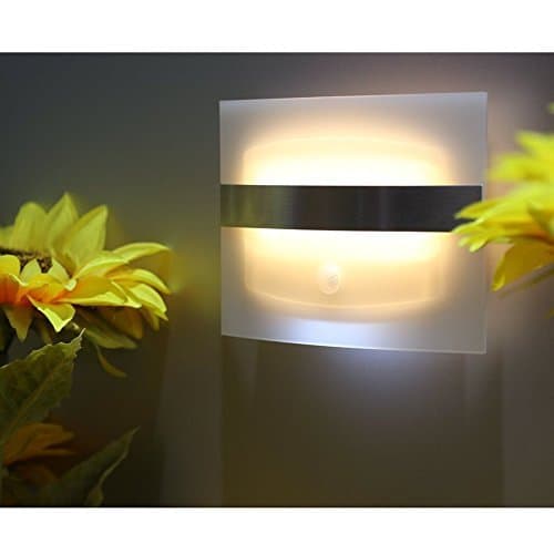LED Motion Sensor Wall Night Lights, Stoog USB Rechargeable Aluminum Stick-on Wall Sconce Night Light for Hallway Staircase Living Room, Bedroom, Bathroom, Corridor, Balcony, Path, Patio