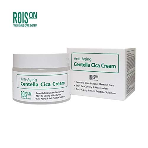 ROIS ON K-Beauty Whitening Moisturizer Plant Stemcell Anti Aging Centella Cica Cream 1.76 fl.oz EWG All 1st Ingredients, Best Day & Night cica repair Cream, Plant Stemcell Cream