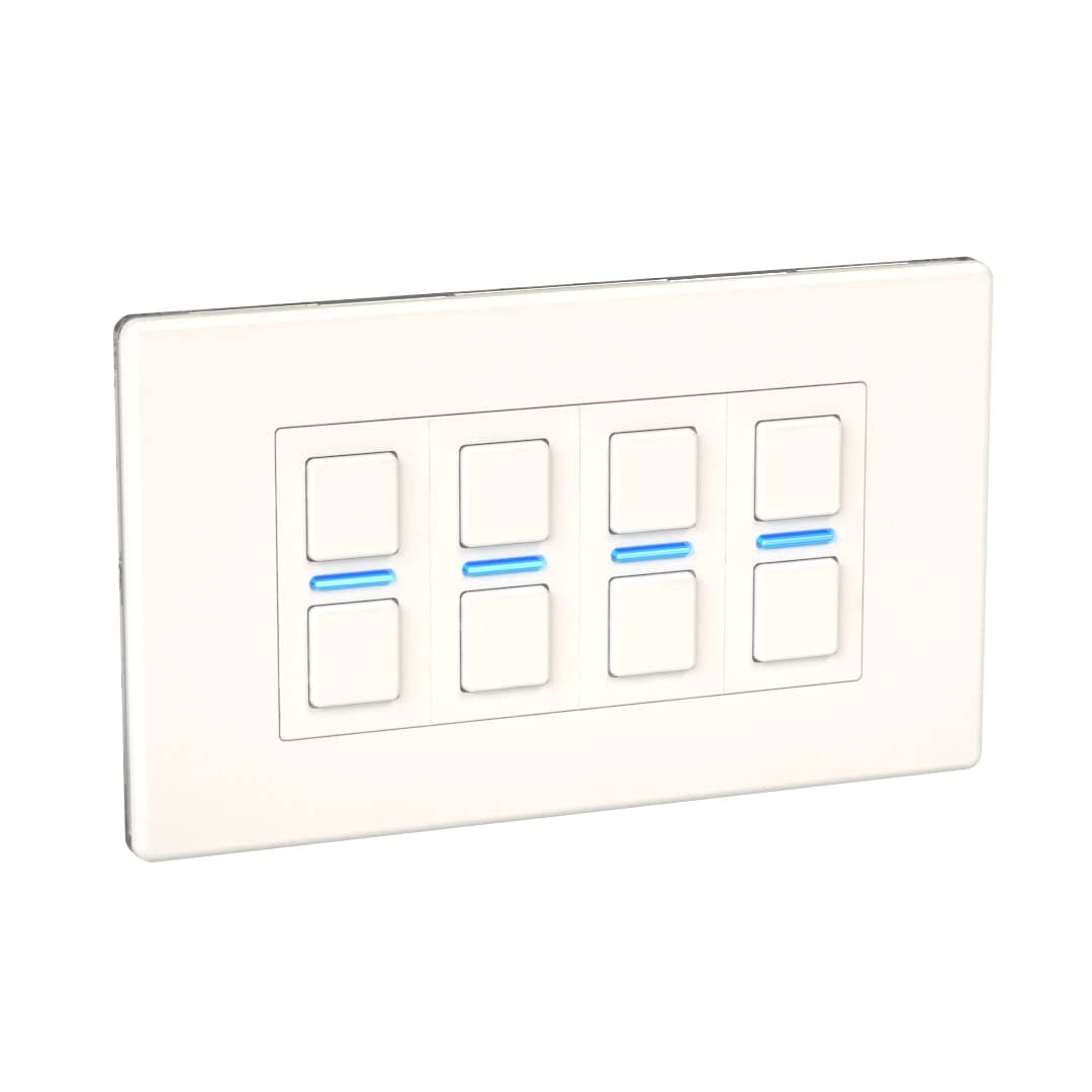 Lightwave LP24WHMK2 Smart Dimmer with Energy Monitoring, 4 Gang, White Metal - Works with Alexa, Google Assistant, HomeKit. iOS & Android Compatible