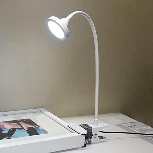 SAEJJ-LED clip lamp clamp lamp bedside desks dormitory students eye brightness adjustment side light [Energy Class A++]