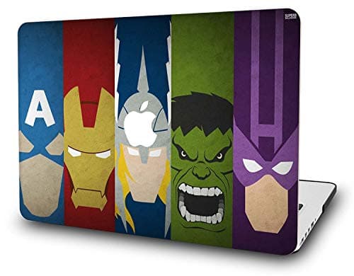 Case for MacBook Air 13 Inch - L2W Laptop Accessories Hard Plastic Printed Cover Compatible with Mac Air 13.3" with Two USB 3 Ports, Model: A1466/A1369, Protection Shell of Design Superheroes