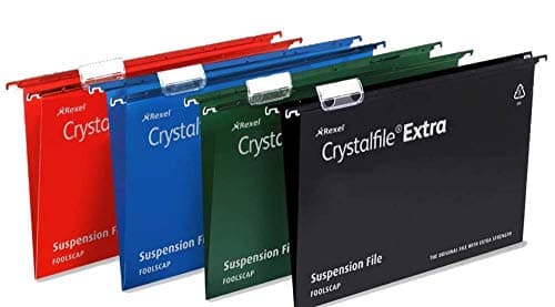 Rexel Crystalfile Extra Suspension File 30mm Foolscap Blue Pk 25 70630