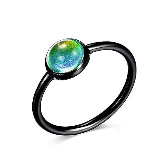 Ello Elli1.5MM Minimalist/Dainty Style Stainless-Steel Mood Ring in Gold, Rose Gold, Silver and Black Tones