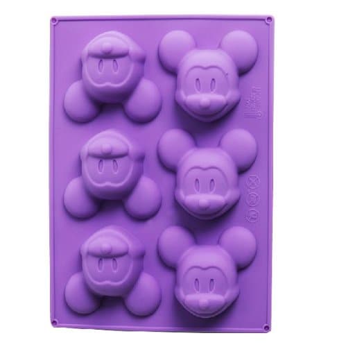 Homwish - DIY Large 6 Mickey Mouse Shape Ice/Cake/Chocolate/Sugar Decorating Silicone Mini Cube Craft Fondant Mold Tray