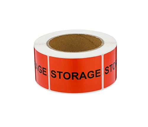 Saurus Home Moving Labels, Storage, 500 Per Roll, 2"H X 3"W, Fluorescent Orange