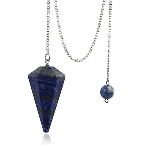 Lapis Crystal Pendulum Stone Healing Quartz 12 Facet Reiki Charged Bead End Free Pouch (Lapis)