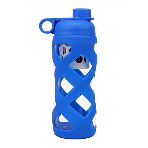 Aquasana 22 oz. Clean Water Bottle with Filter Glass, BPA Free Cap, Blue