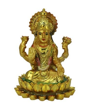Shaishom Golden Clay Goddes Laxmi Idol Statue For Wealth