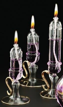 Glass Oil Candle Lamp Vistorian Wedding Christmas 6" High 1 Pc