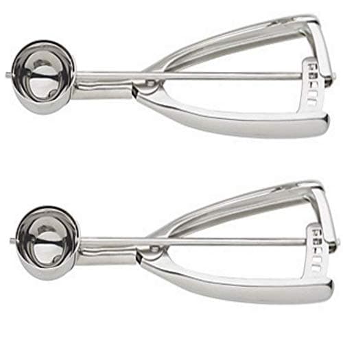 SuperEze Cookie Dough Scoop & Ice Cream Scooper. Best Commercial Food Grade Multipurpose Nonstick Stainless Steel Scoops - With No Triggers or Levers - Dishwasher Safe - 2 Pack Set Size 40 (2x 40mm)