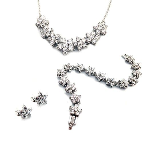 Flower Charm Tri Set 3 Piece Jewelry set made with Swarovski Elements