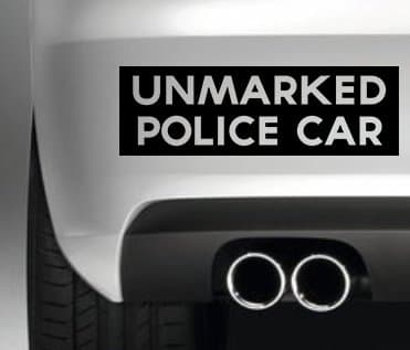 South Coast Stickers UNMARKED POLICE CAR STYLE 2 CAR BUMPER STICKER FUNNY BUMPER STICKER CAR VAN 4X4 WINDOW PAINTWORK DECAL GRAPHIC