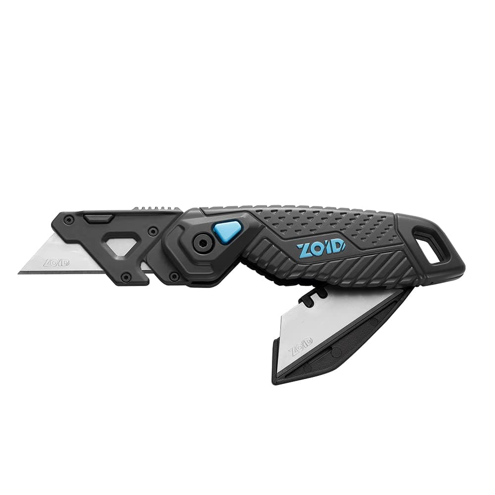 Zoid3-in-1 Foldable Utility Knife with Contoured Body and Trax-Grip for Safe and Quick Cutting, Functions as a Folding Utility Knife, Wire Stripper, and Pocket Clip, Box Cutter, Cardboard Cutter