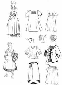 Nouville France Girl's Patterns Circa 1660-1760