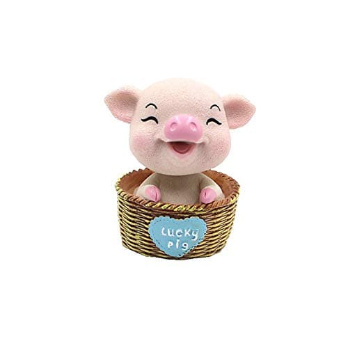 Cute Basket Pig Car Dashboard Decoration Car Interior Ornament Home Office Desk Decorative (Basket Pig-B)